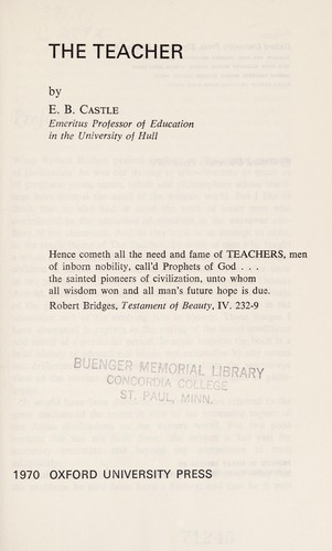 Cover for The teacher.
