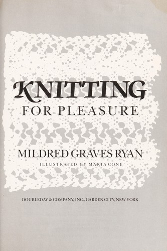 Cover for Knitting for pleasure