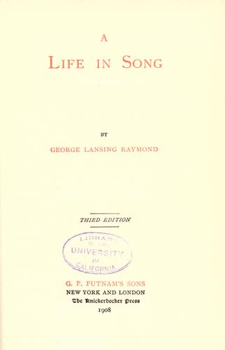 Cover for A life in song