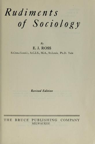 Cover for Rudiments of sociology