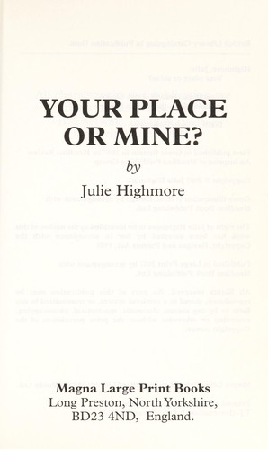 Cover for Your place or mine?