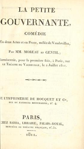 Cover for petite gouvernante, comédie en deux actes et en prose, mêlée de vaudevilles