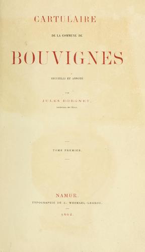 Cover for Cartulaire de la commune de Bouvignes