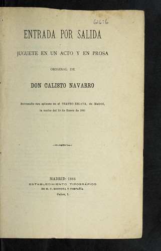 Cover for Entrada por salida