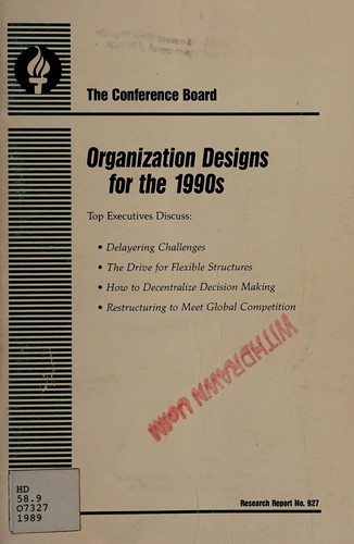 Cover for Organization designs for the 1990s
