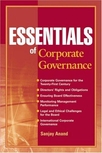 Cover for Essentials of Corporate Governance