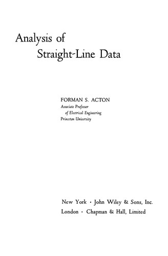 Cover for Analysis of Straight-Line Data
