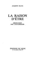 Cover for La raison d'être
