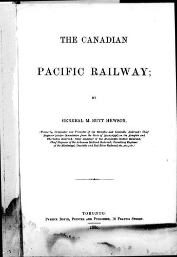 Cover for The Canadian Pacific Railway