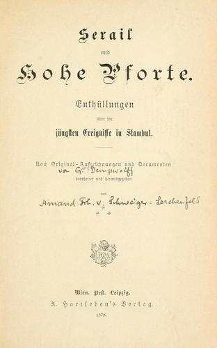 Cover for Serail und Hohe pforte.