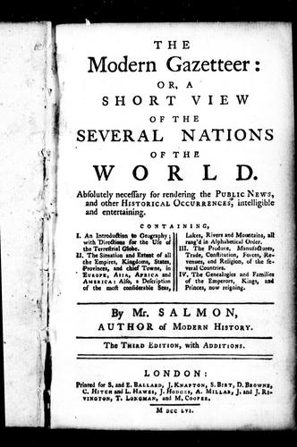 Cover for The modern gazetteer, or, A short view of the several nations of the world
