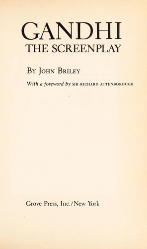 Cover for Gandhi, the screenplay