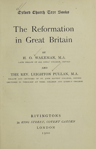 Cover for The Reformation in Great Britain