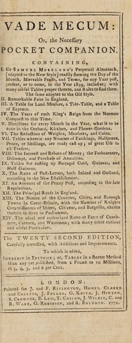 Cover for Vade mecum, or, The necessary pocket companion