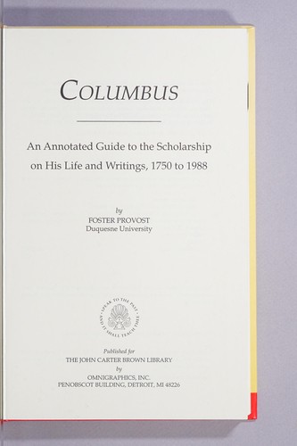 Cover for Columbus
