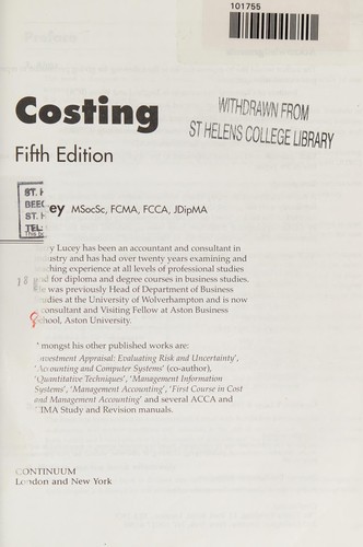 Cover for Costing