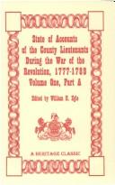 Cover for State of the accounts of the county lieutenants during the War of the Revolution, 1777-1789