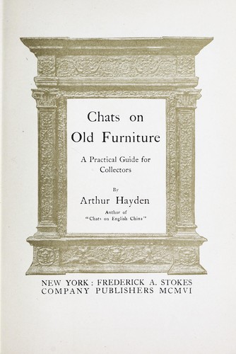 Cover for Chats on old furniture