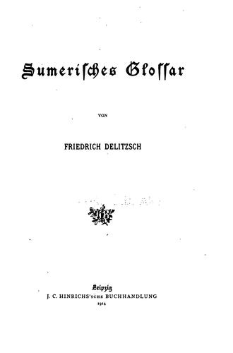 Cover for Sumerisches glossar