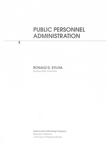 Cover for Public personnel administration