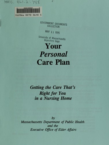 Cover for Your personal care plan
