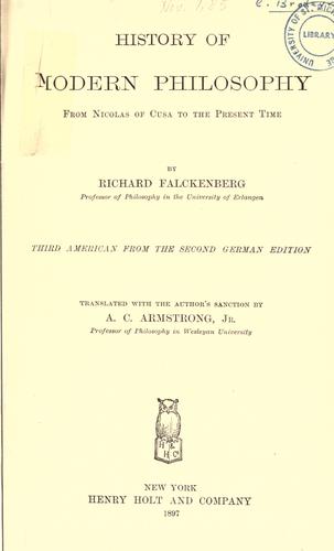 Cover for History of modern philosophy