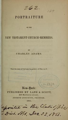 Cover for Portraiture of the New Testament churchmembers