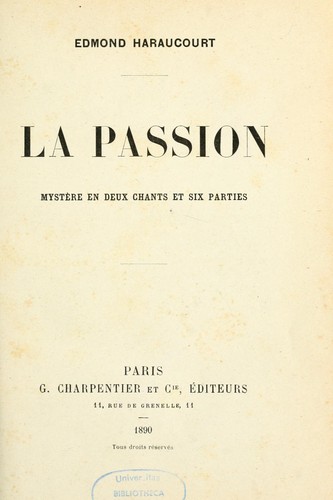 Cover for La passion