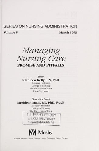 Cover for Managing nursing care