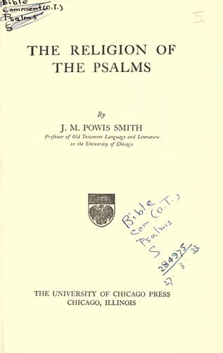Cover for The religion of the Psalms.
