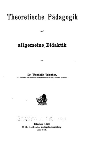 Cover for Handbuch der Erziehungs- und Unterrichtslehre für höhere Schulen