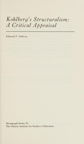 Cover for Kohlberg's structuralism