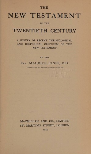 Cover for New Testament in the Twentieth century