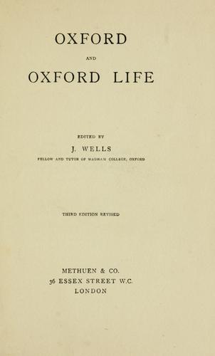 Cover for Oxford and Oxford life