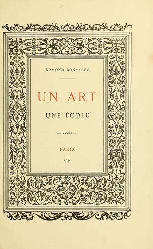 Cover for Un art une école