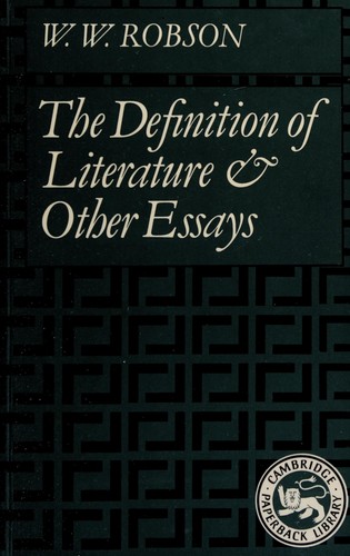 Cover for The definition of literature and other essays