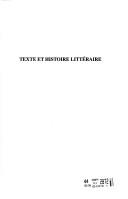 Cover for Texte et histoire littéraire.
