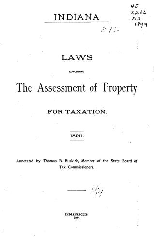 Cover for Laws concerning the assessment of property for taxation.  1899.
