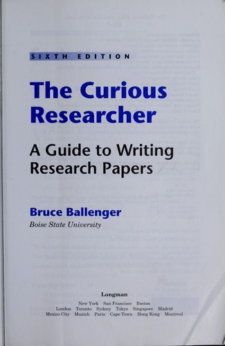 Cover for The curious researcher