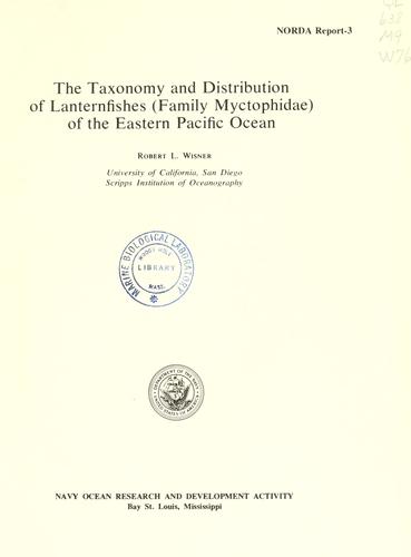 Cover for The taxonomy and distribution of lanternfishes (family Myctophidae) of the eastern Pacific Ocean