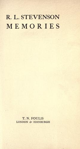 Cover for R. L. Stevenson memories.