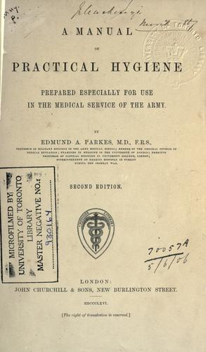 Cover for A manual of practical hygiene