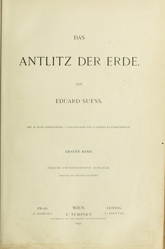 Cover for Das Antlitz der Erde
