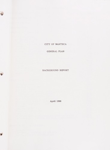 Cover for City of Manteca general plan