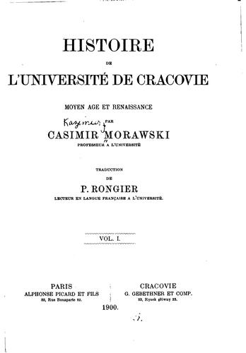 Cover for Histoire de l'Université de Cracovie