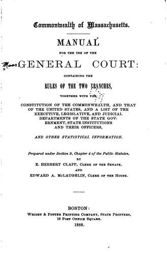 Cover for A Manual for the Use of the General Court