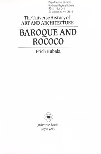 Cover for Baroque and Rococo (Universe History of Art and Architecture)