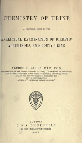 Cover for Chemistry of urine