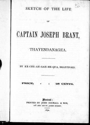 Cover for Sketch of the life of Captain Joseph Brant, Thayendanagea