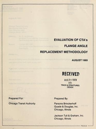 Cover for Evaluation of CTA's flange angle replacement methodology.